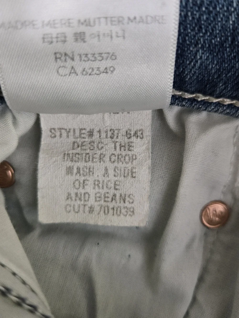 MOTHER The Insider Ankle Crop Jean Size 29 Mid-rise Straight Fit - Picture 16 of 16